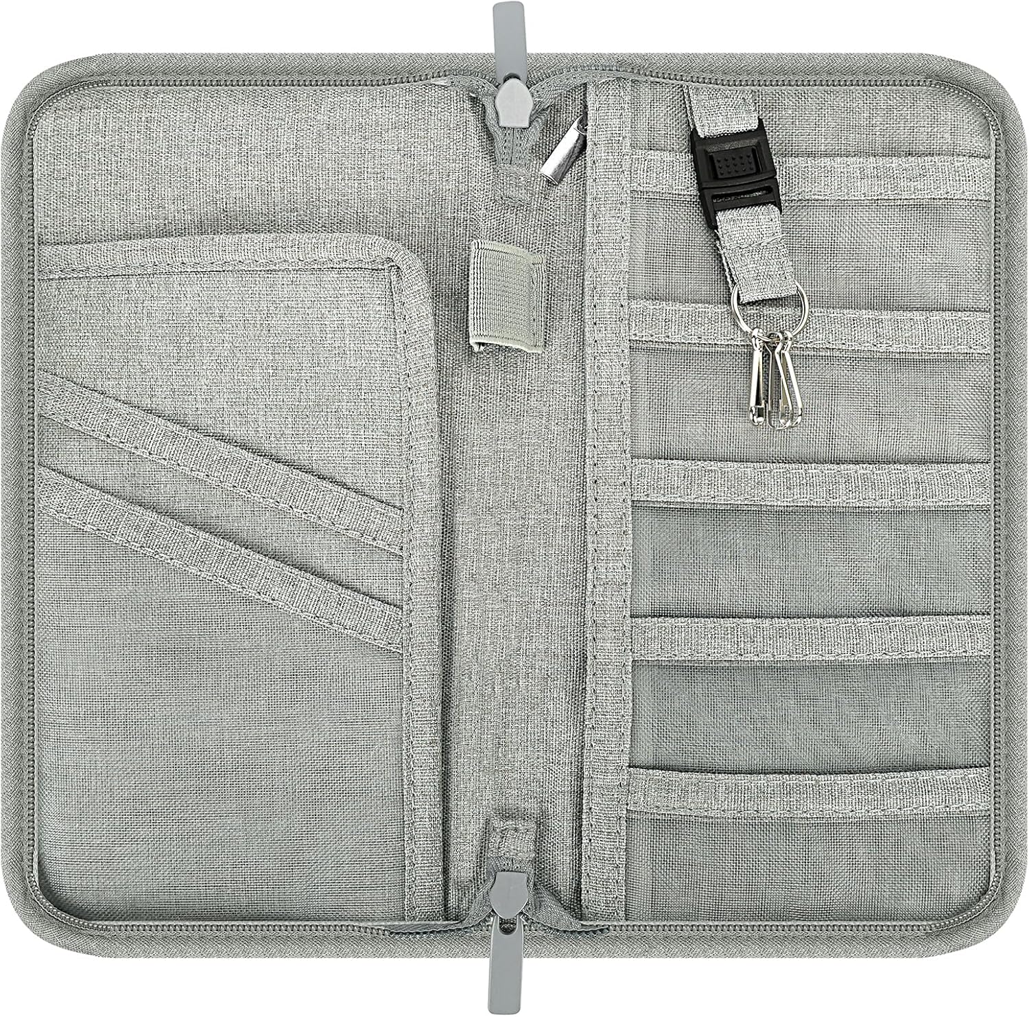 Unaone Passport Wallet – Travel Passport Holder for Women and Men, Large Family Travel Document Organizer, Portable Passport Cover for Travel Essentials （Grey）