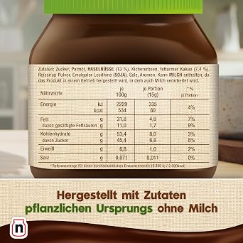 Nutella Plant-Based Vegan Nut Nugat Cream Plant Based 350g