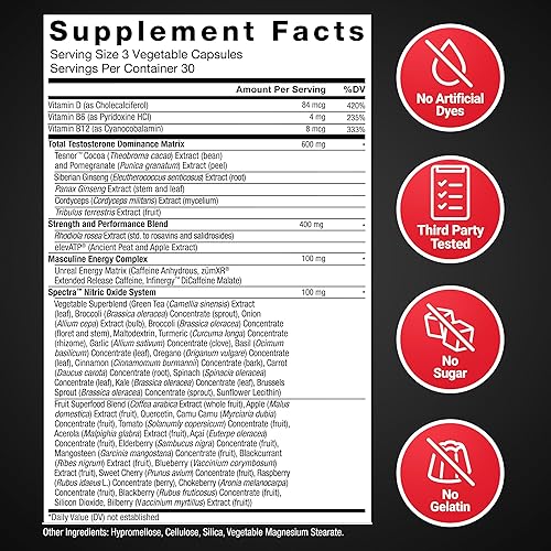 Miniatura 6 de Force Factor Test X180 Suplemento de apoyo de testosterona desatada para hombres con ingredientes avanzados de vitalidad masculina para ayudar a