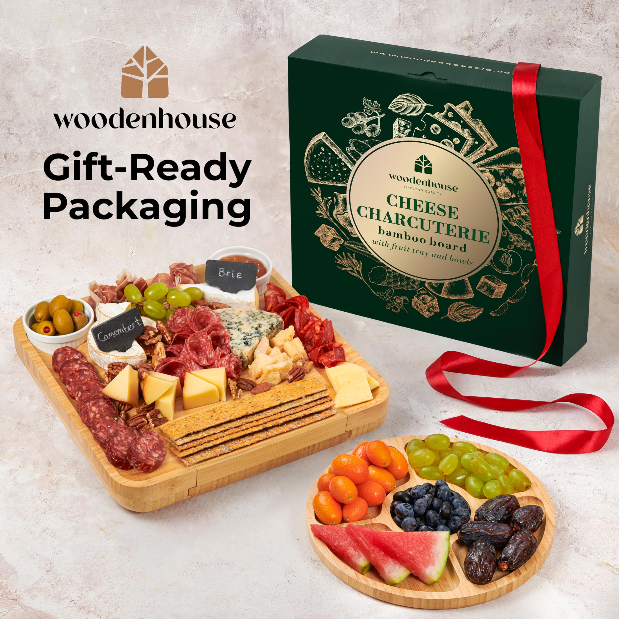 Bamboo Charcuterie Board Set - Gift for Couples -8