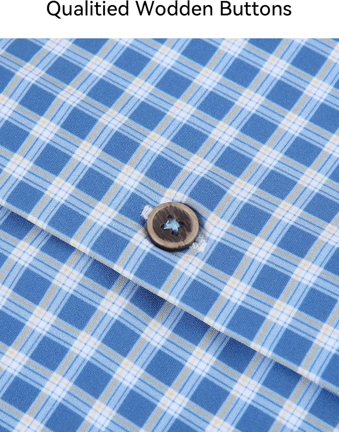 Esabel.C Mens Dress Shirts Wrinkle Free Long Sleeve Print Formal Business Casual Button Down Shirts - Image 7