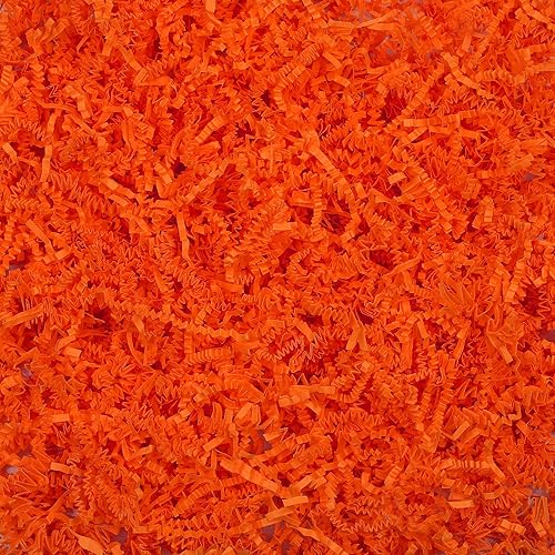 Rupert and Jeoffrey's Trading Co. Relleno de papel de corte arrugado para cestas de regalo (1 libra, naranja)