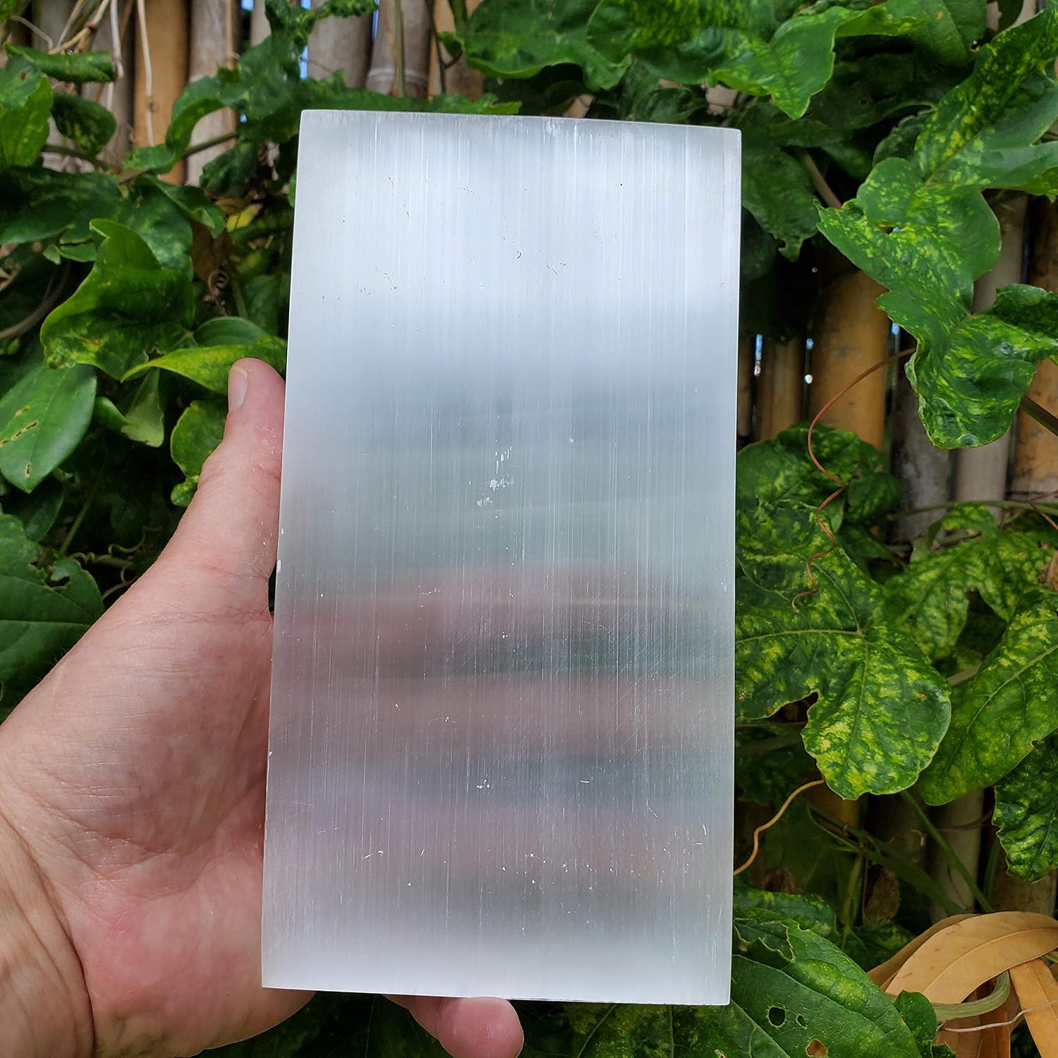 Om Zone Moroccan Selenite Charging Plate 8 x 4 x 0.8 inches Polished Selenite Crystal Charging Station Plate for Cleansing and Charging Crystals and Collection of Crystals and Healing Stones