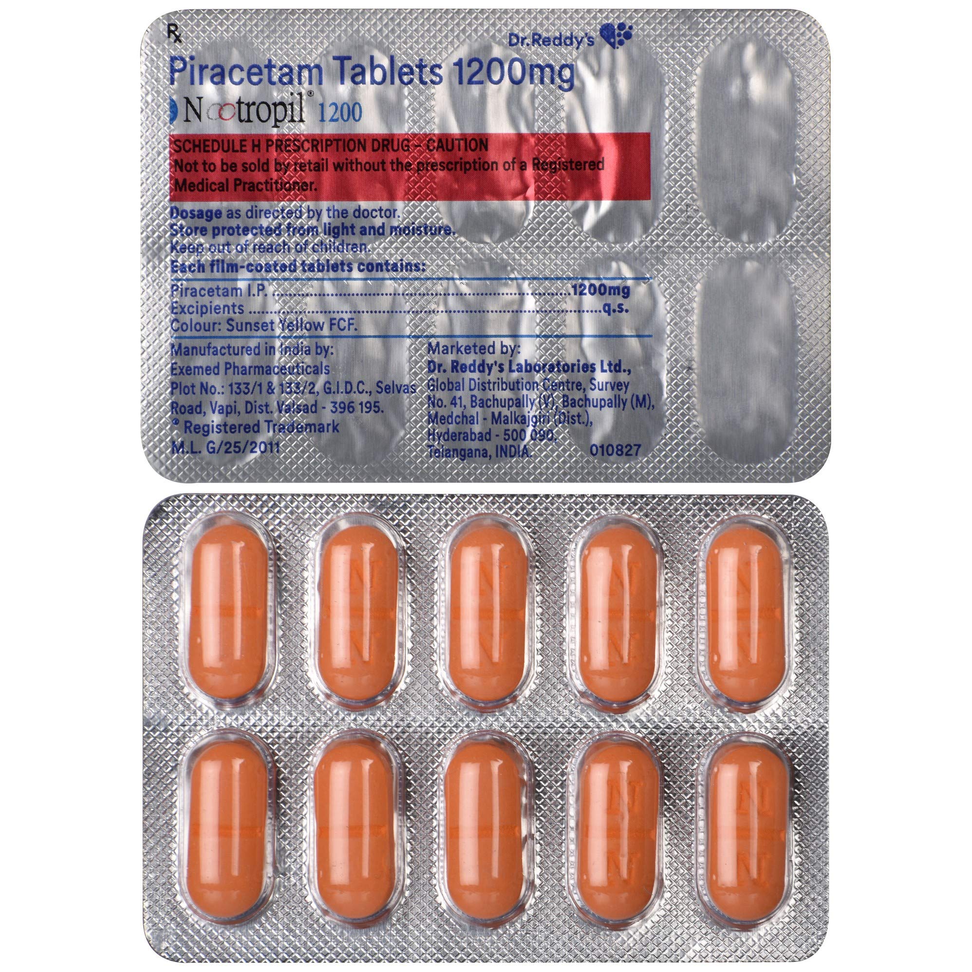 Nootropil 1200 - Strip of 10 Tablets : Amazon.in: Health 