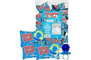 Individually Wrapped Blue Raspberry Ring Pops Bulk 30 Count Lollipop Party Pack