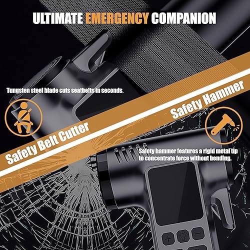 Miniatura 8 de Inflador de neumáticos, compresor de aire portátil, bomba de 150 PSI con manómetro digital y apagado automático para neumáticos de Gris,Gris (Deep