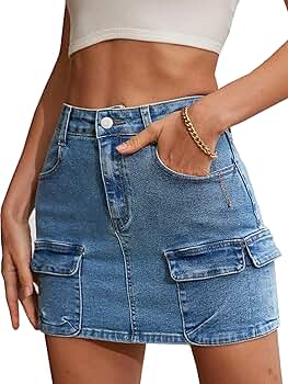 Amazon.com: NCXFTP Cargo Skirt Jean Skirt Mini Skirt y2k