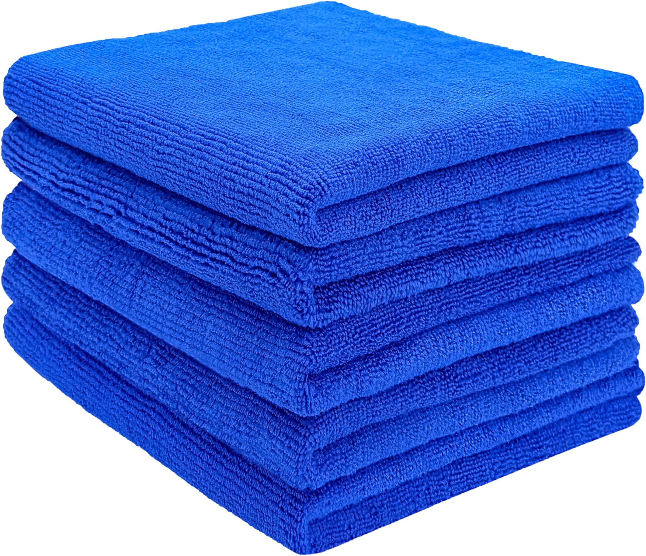 Microfiber Cloth 5pcs 40x40cms 340 GSM Blue! Thick Lint & Streak-Free Multipurpose Cloths - Automotive Microfibre Towels for Car Bike Cleaning Polishing Washing & Detailing