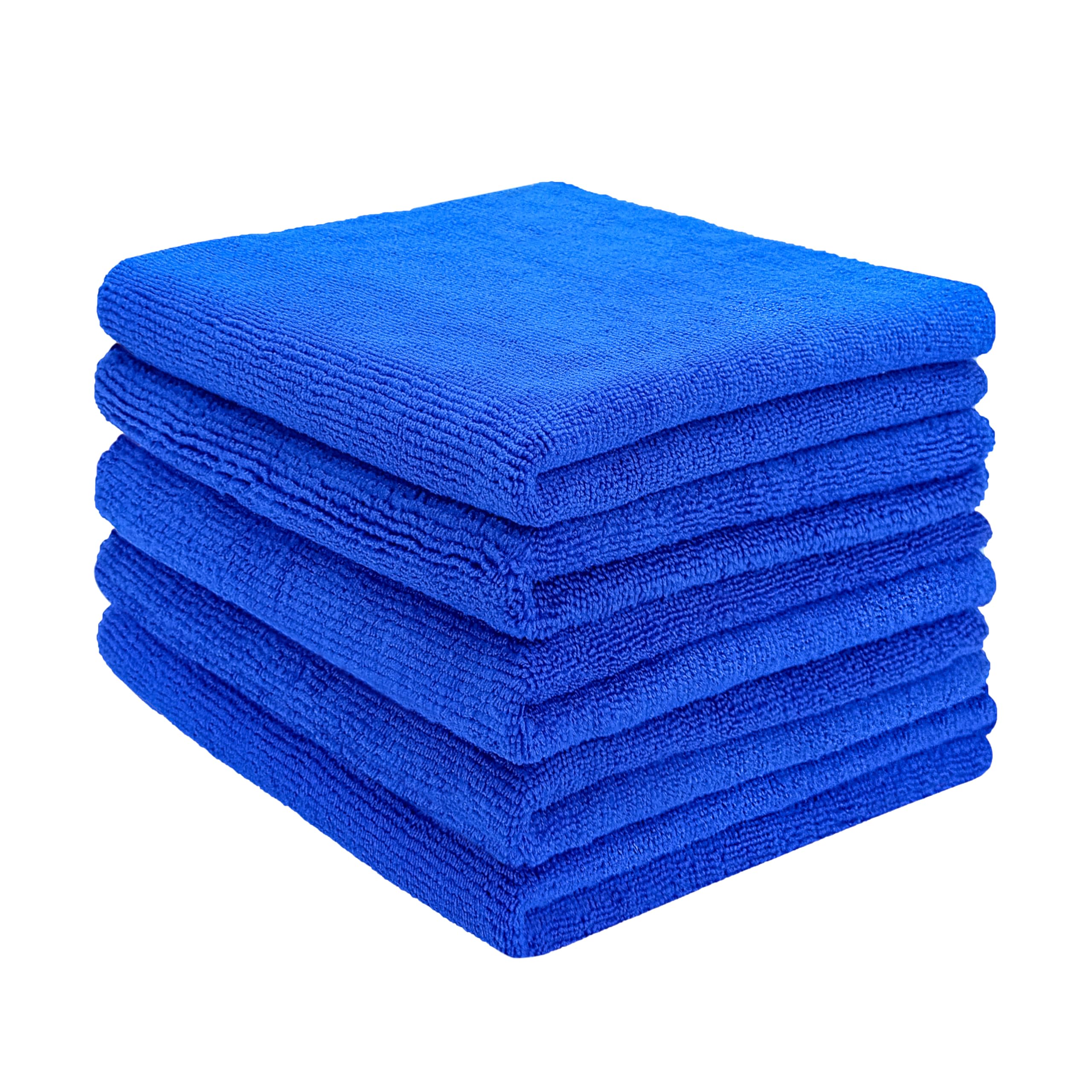 Microfiber Cloth 5pcs 40x40cms 340 GSM Blue! Thick Lint & Streak-Free Multipurpose Cloths - Automotive Microfibre Towels for Car Bike Cleaning Polishing Washing & Detailing
