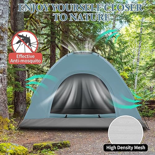 Miniatura 3 de Outvita Tienda de campaña tipo cúpula para 1-4 personas, impermeable, resistente al viento, fácil instalación, espaciosas tiendas familiares con