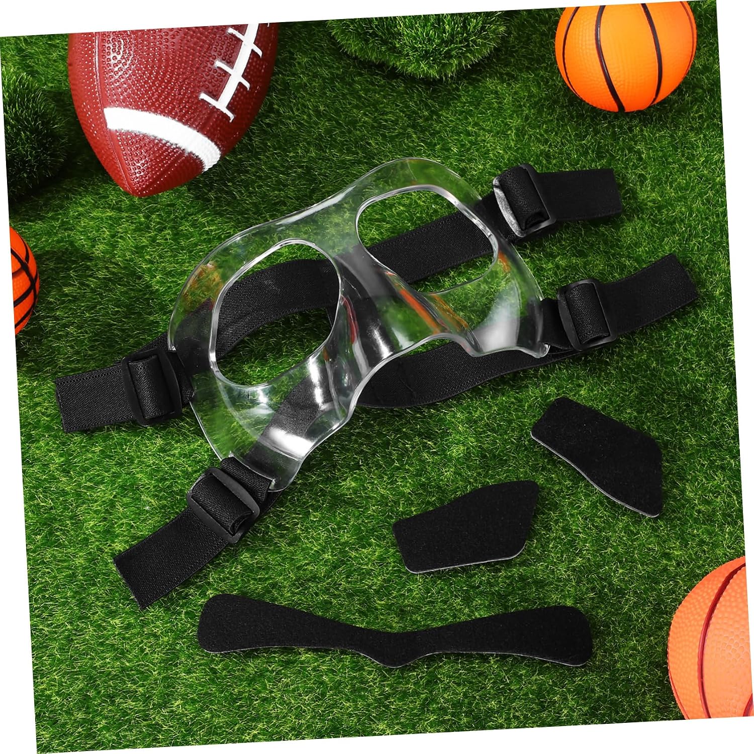 Adjustable Clear Face Guard for Sports Nose Guard Protective Mask for Basketball Soccer Baseball Lightweight Durable Design with Clear Visibility for Injury Prevention