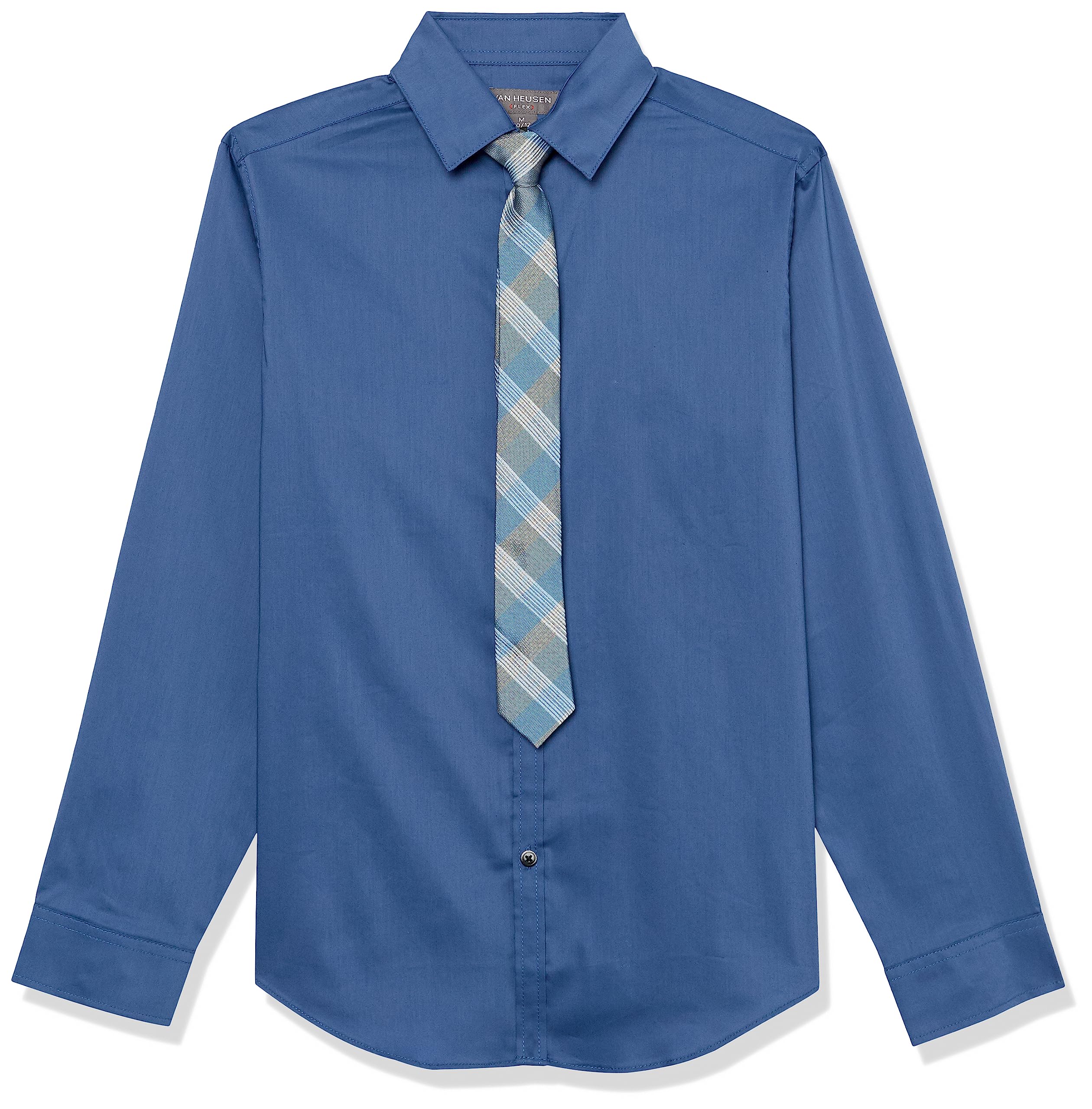Van HeusenBoy's Long Sleeve Collared Button-Down Dress Shirt and Tie Set