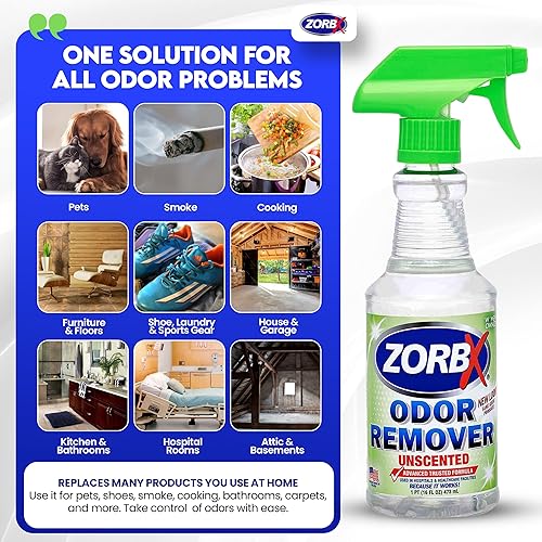Miniatura 3 de ZORBX Unscented Odor Eliminator for Strong Odor 16 oz - Pack of 2 - Used in Hospitals & Healthcare Facilities - Advanced Trusted Formula