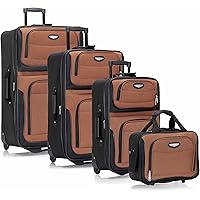 4-Piece Travel Select Amsterdam Expandable Rolling Upright Luggage (Orange)