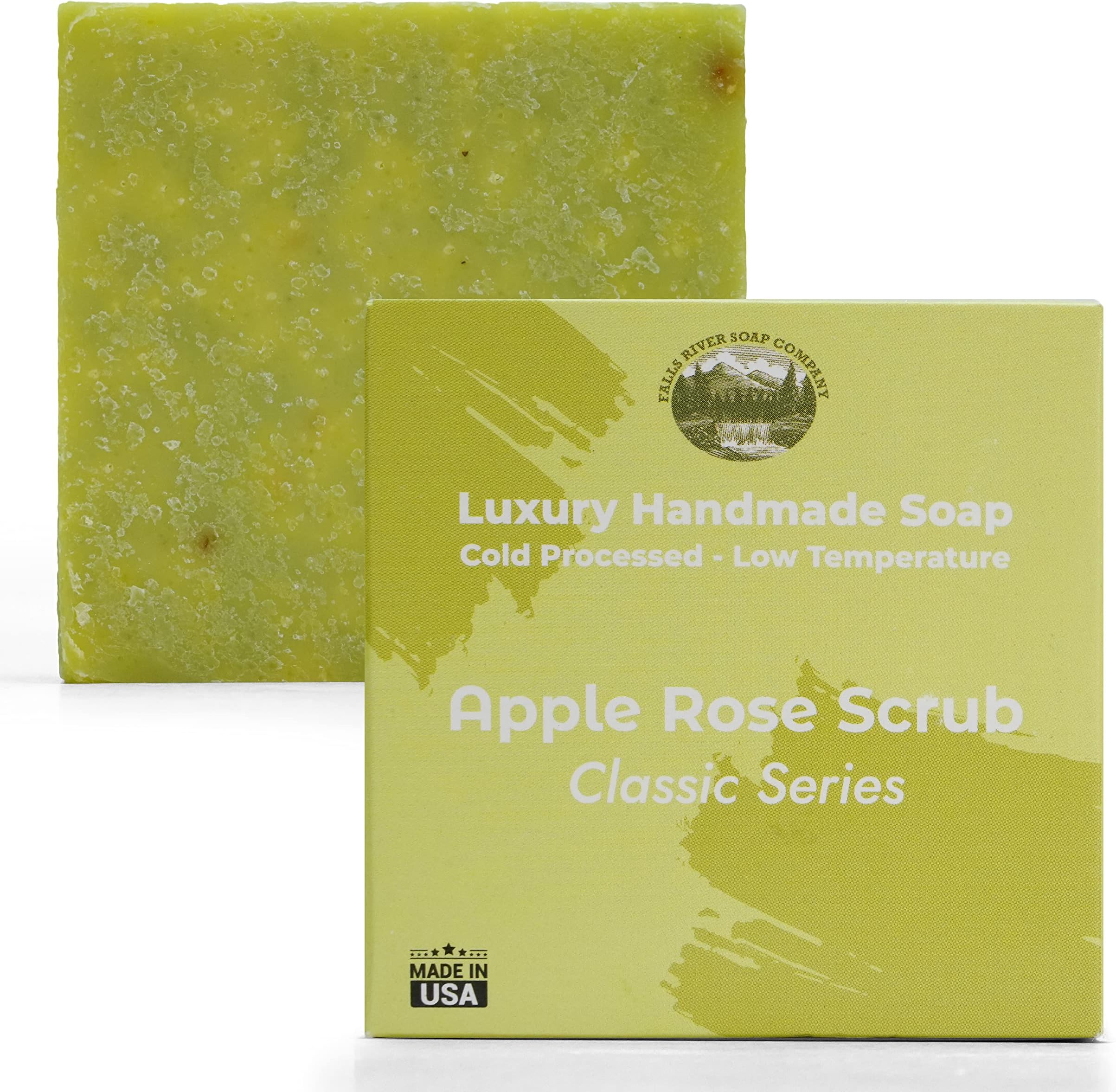 Apple Rose Scrub - 5oz Soap Handmade Soap bar - Pure Essential Oil Natural Soaps- Castile Handmade Soap bar - Falls River Soap Company