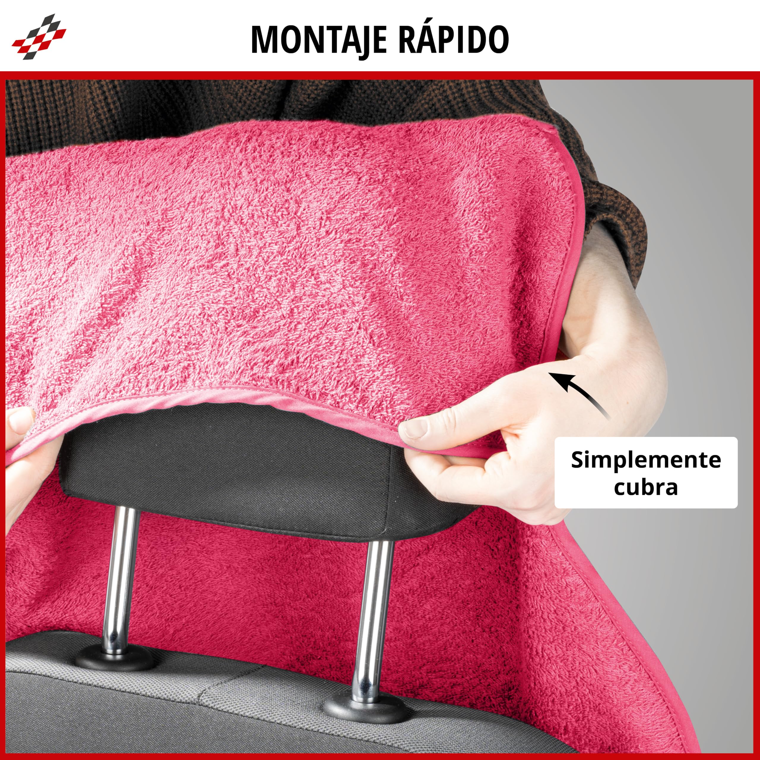 WALSER funda de asiento Multicover, funda de asiento de coche universal, cubierta de plaza de coche lavable rosa