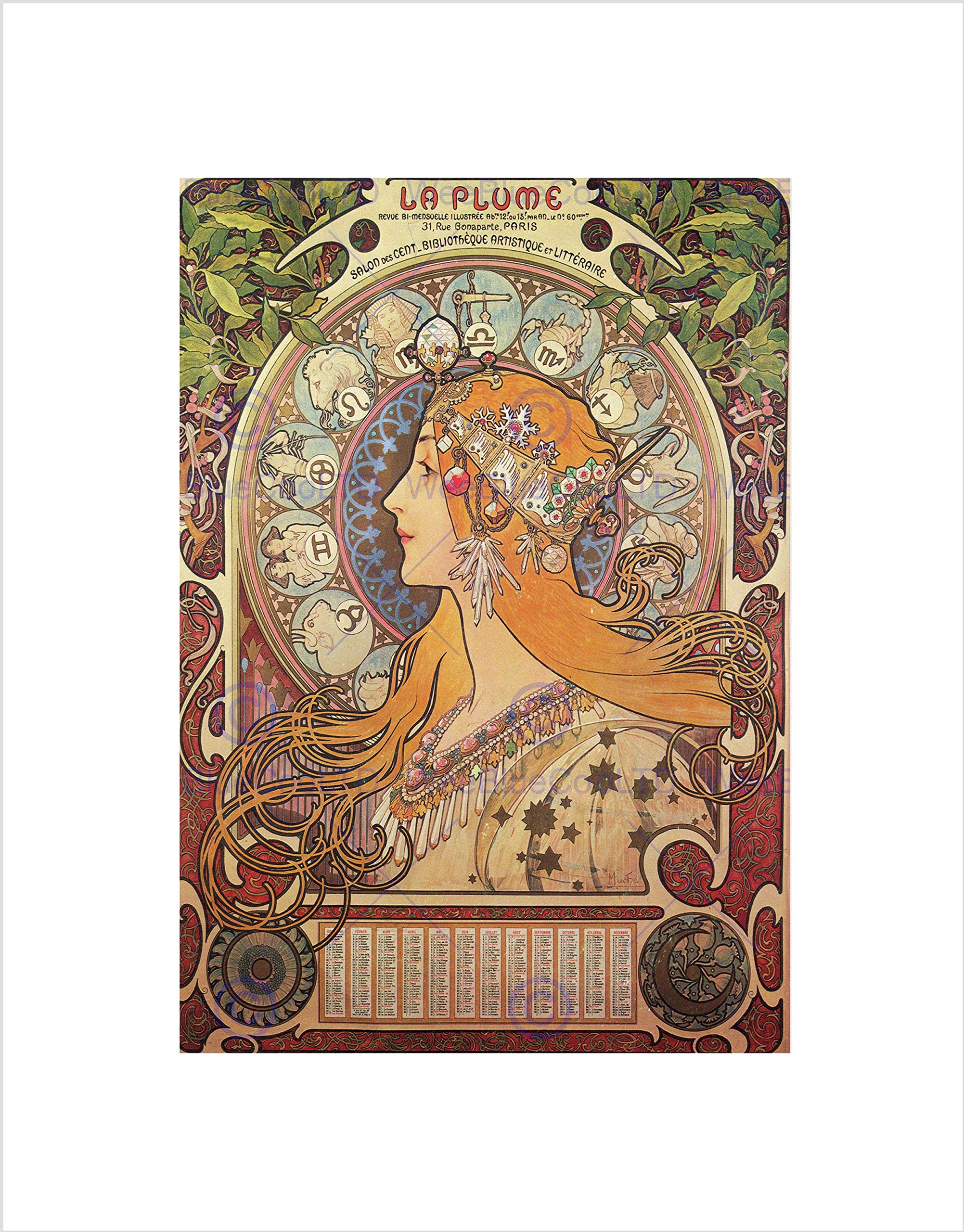 Wee Blue Coo Alphonse Mucha Art Nouveau Old Master Picture Wall Art Print
