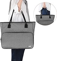 Vista 7 de Yarwo Bolsa de ganchillo para tejer, bolsa de almacenamiento de hilo para proyectos de WIP, madejas de hilo, ganchos de ganchillo y agujas de tejer