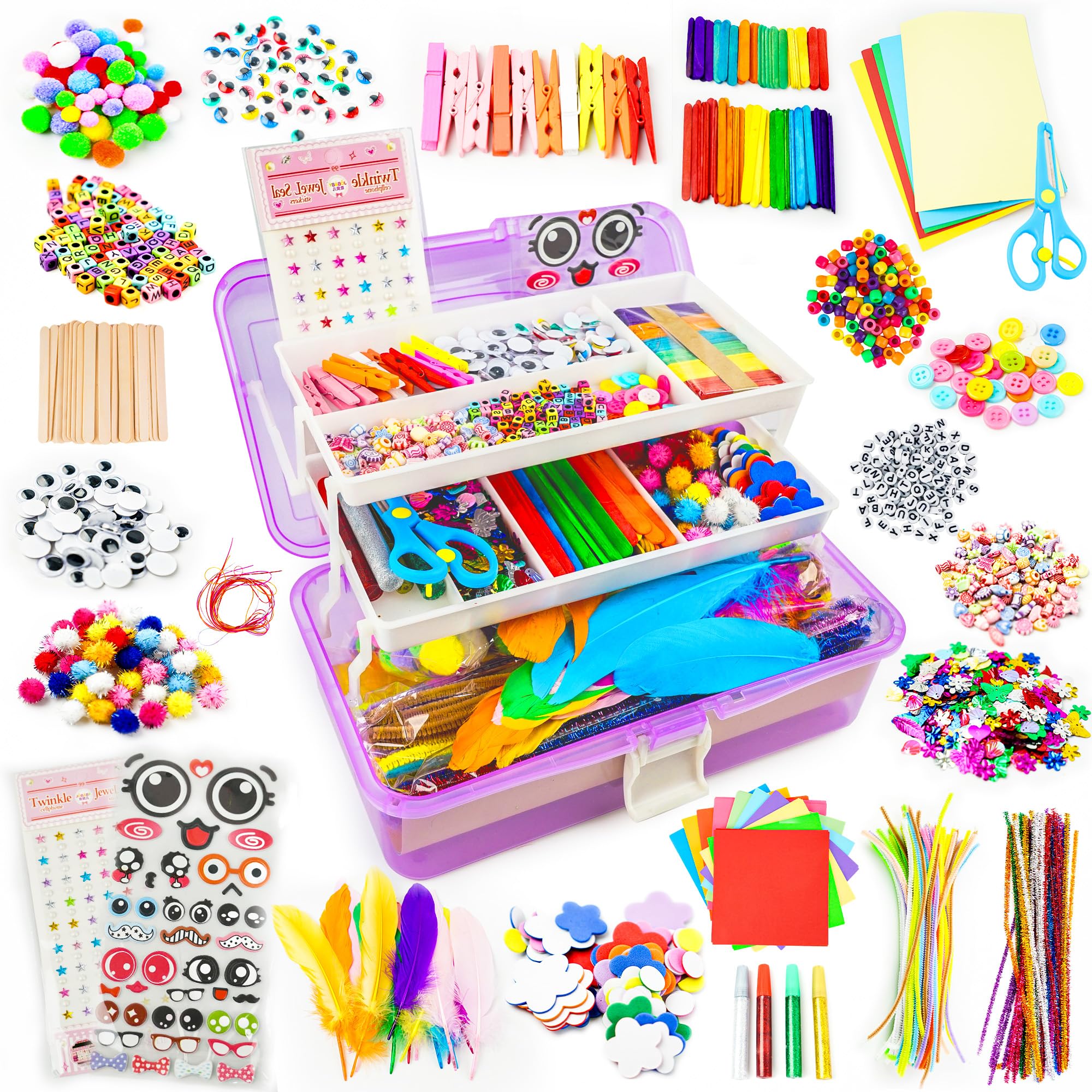 Amazon.com: SMILESSKIDDO Arts Craft Supplies for Kids - 1100+ PCS