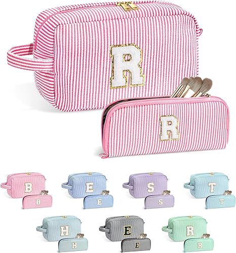 Miniatura 17 de YOOLIFE Regalos para niñas adolescentes – Bolsa de maquillaje con inicial personalizada, regalos de cumpleaños para mujeres, hermana, amiga, hija
