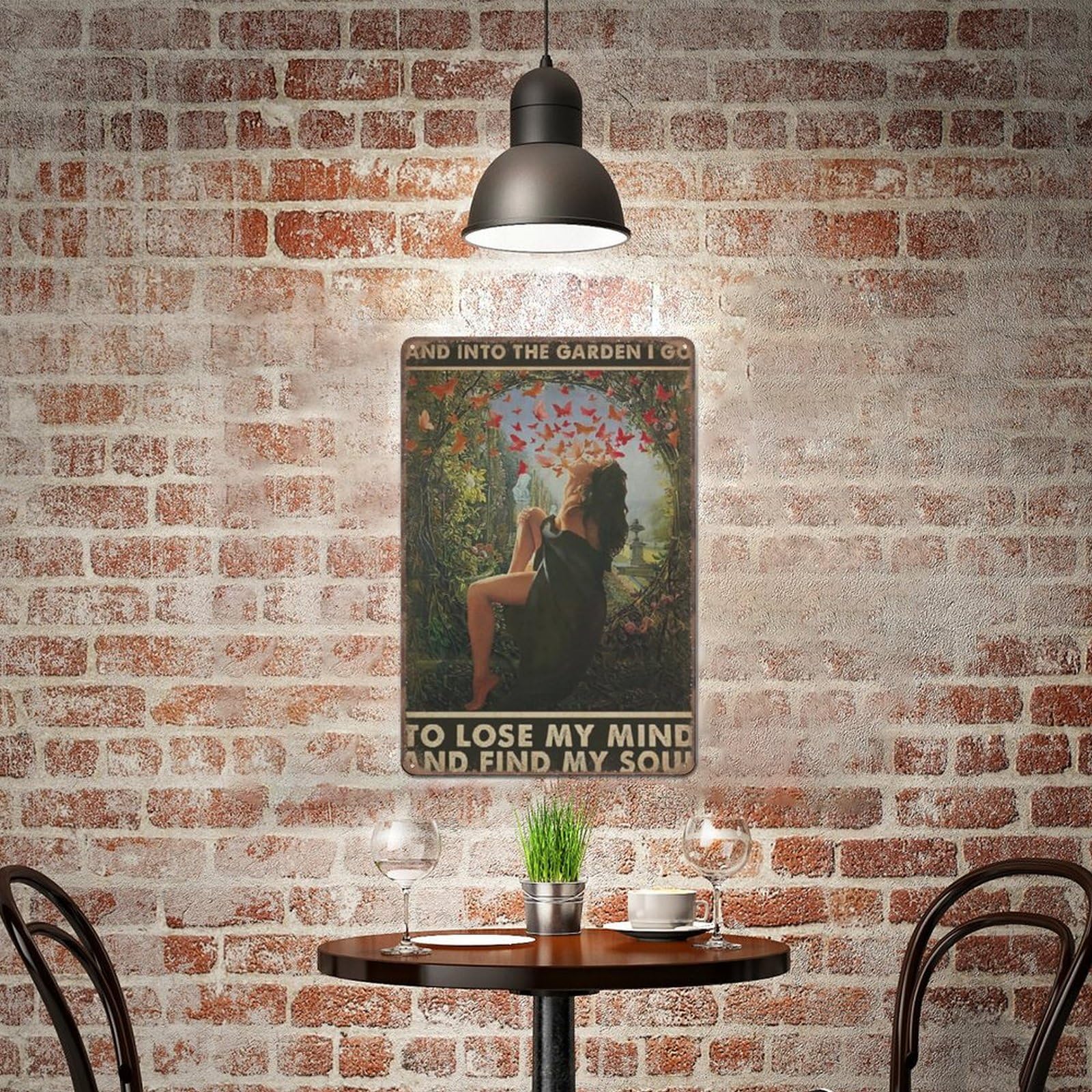 Plaque Vintage Plaque Métal Vintage Fleur - Décoration Murale Rétro 20x30cm Avec Inscription 'Enjoy The Little Things' Décoration Murale Fer Fleurs