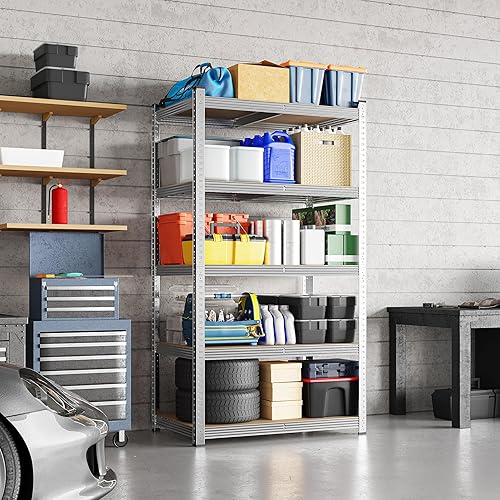 Miniatura 2 de Yaheetech Estantes de pie, estante de almacenamiento de 5 niveles, estantería resistente, estantes de garaje ajustables, estante de utilidad,