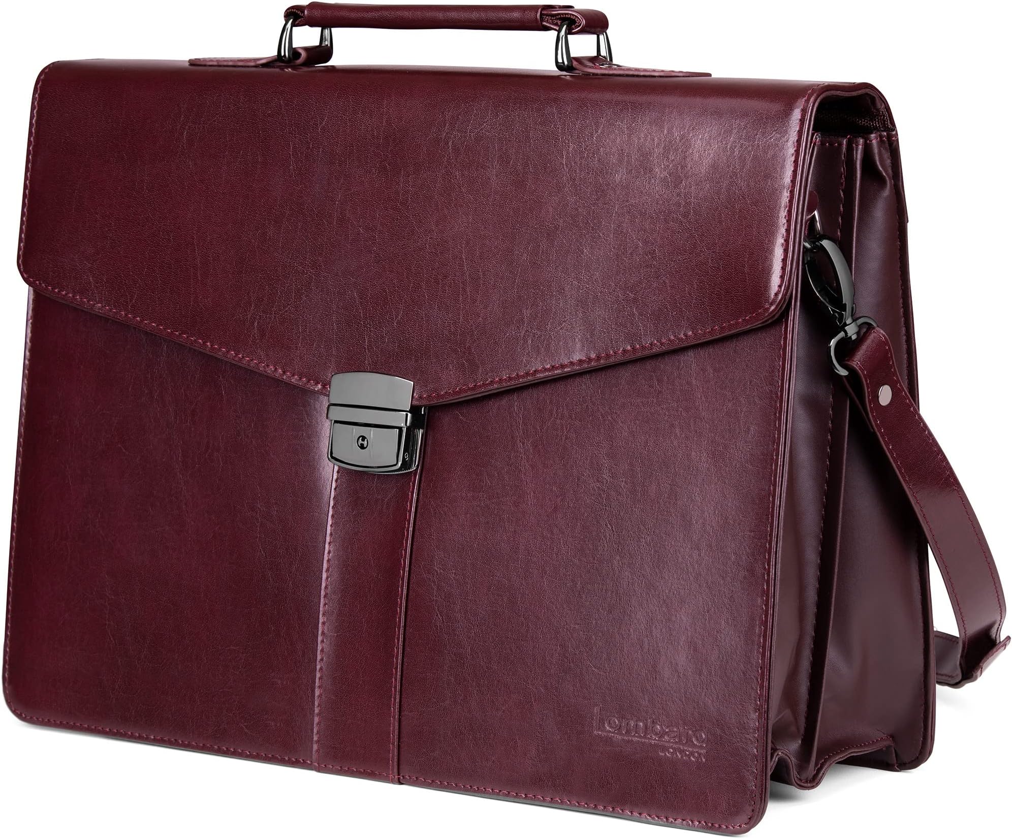 Bonded Leather Laptop Briefcase - 14 Inches Laptop Bag Bonded Leather - Messenger Bag Shoulder Strap Carry Case, Laptop Bag Adjustable Shoulder Bag