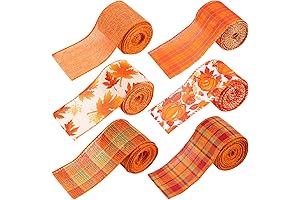 Whaline 6 Rolls Fall Burlap Ribbon 30 Yard