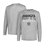 Ultra Game NBA Official Mens Super Soft Supreme Long Sleeve T-Shirt - Unisex, Brooklyn Nets, Heather Gray, Small