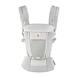 Ergobaby Mochila Portabebé ergonómica Adapt Malla SoftFlex, para recién nacidos, 3 posiciones de transporte, Pearl Grey (BCASFMGRY)
