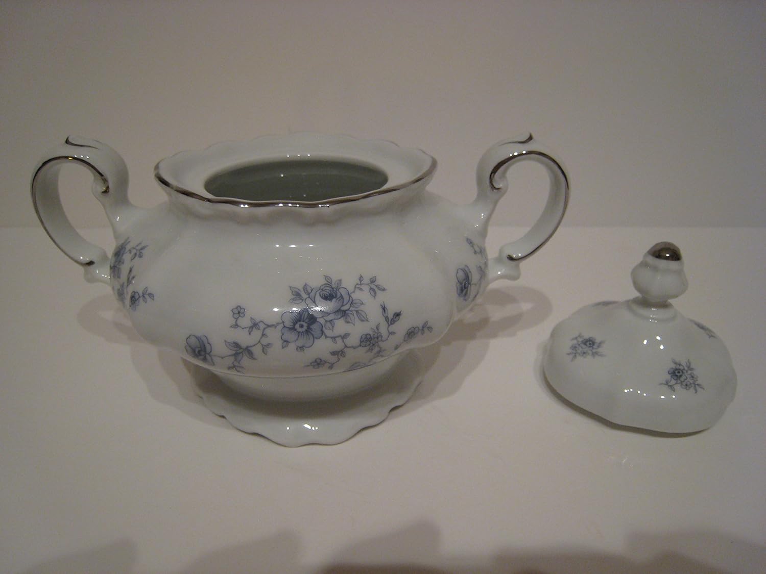 Johann Haviland of Bavaria, Germany - Blue Garland Pattern Sugar Bowl