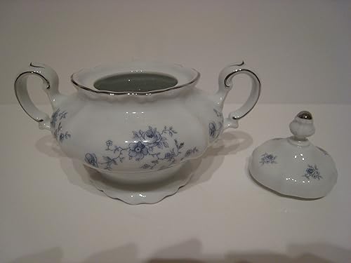 Miniatura 5 de Johann Haviland de Baviera, Alemania - Azucarero con patrón de guirnalda azul