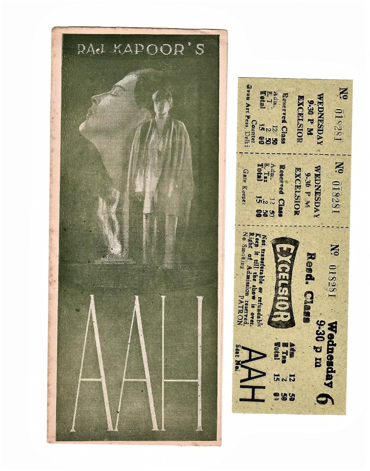 Aranyak Hobby™ Raj Kapoor’s Famous Movie AAH Rare Cinema / Movie / Film Booklet with Ticket Release Date 22 March 1953