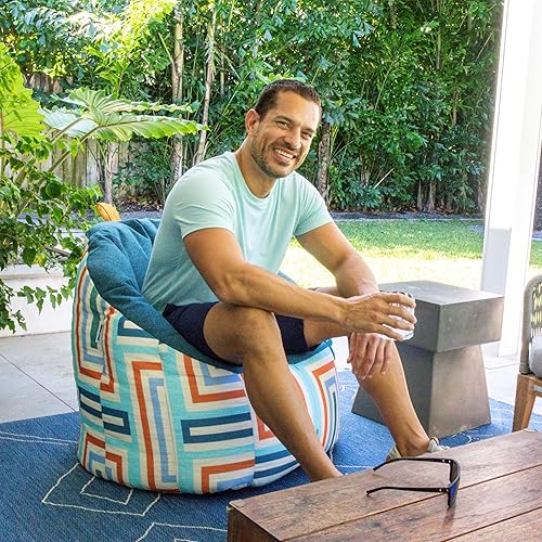 Miniatura 24 de Big Joe Milano Outdoor - Puf para exteriores, color blanco marino Cuero Montana Negro,Smartmax negro,Caribou,Carmel Montana Cuero,Blazer de