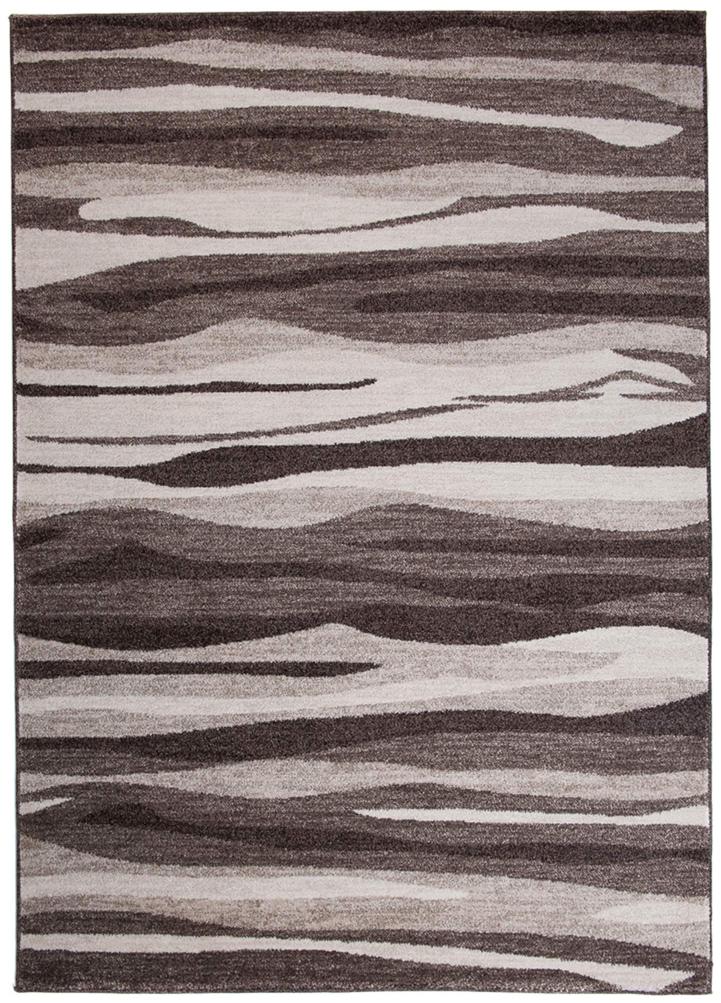 Tapiso Dywan Sari nakrapiany, krótkie runo, designerski, beżowy, brązowy, abstrakcyjne paski, zebra, do salonu, ÖKOTEX 140 x 190 cm