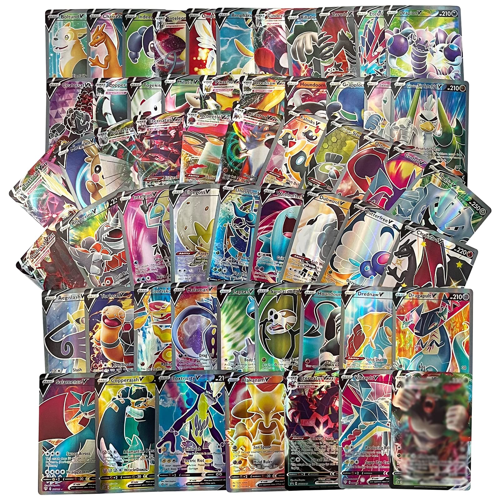 Buy 100Pcs TCG Ultra Rare Cards Pack, Vmax Rare Rainbow Charizard