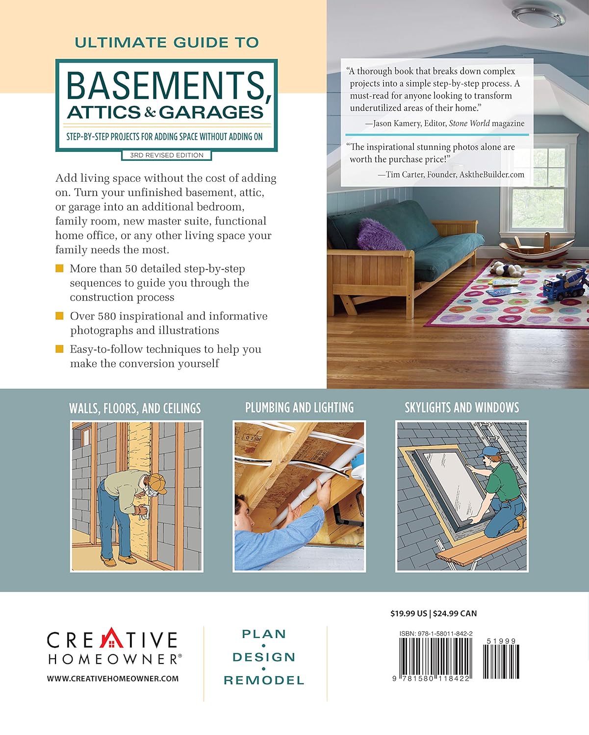 Ultimate Guide to Basements, Attics & Garages, 3rd Revised Edition: Step-by-Step Projects for Adding Space without Adding on (Creative Homeowner) Plan | Design | Remodel; 580 Photos & Illustrations - Image 2