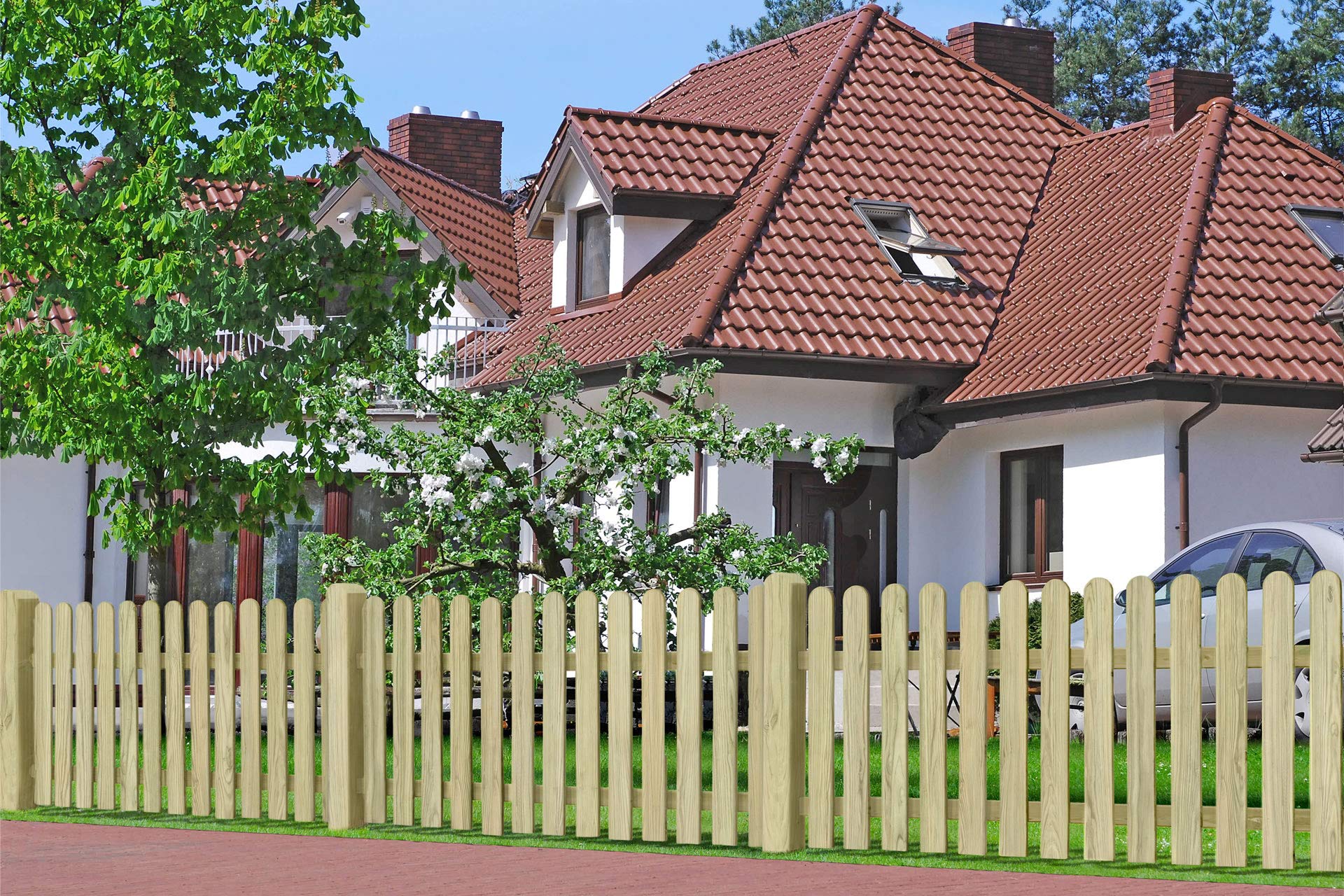 Lot de 10 Clôture Planche épicéa Clôture 16 x 90 mm 120 cm de long, Type A, clôture en bois Latte Latte stakete Verrou de jardin monde Berger