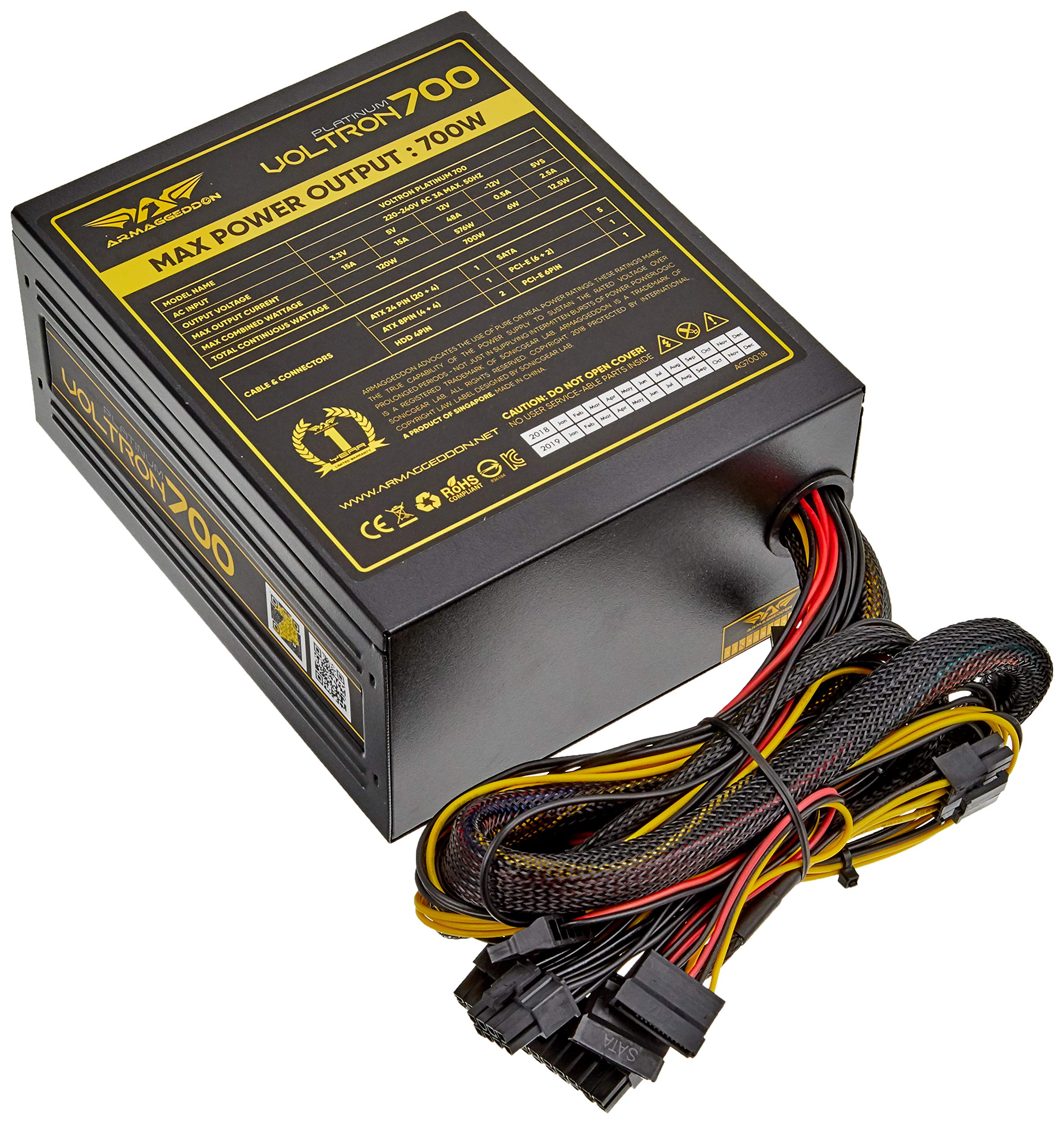 Amazon | ARMAGGEDDON VOLTRON PC電源 PLATINUM 700 | ARMAGGEDDON