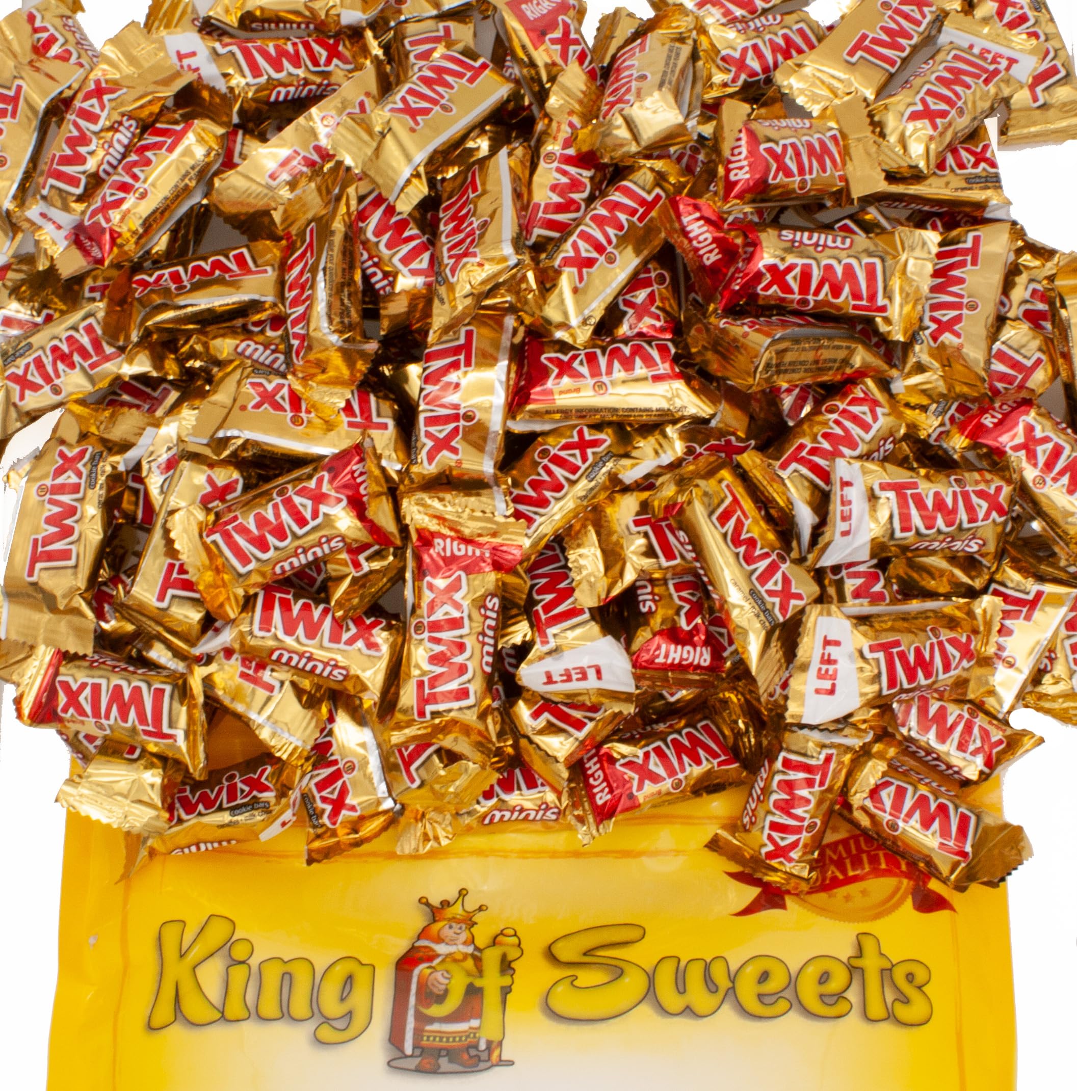 Twix Minis | 5 Pound | Individually Wrapped Chocolate Candy | Old Fashioned American Chocolate Candy Bar for Movie Theaters, Halloween, Easter | Old School Chocolate Candy | Bulk King of Sweets Bag