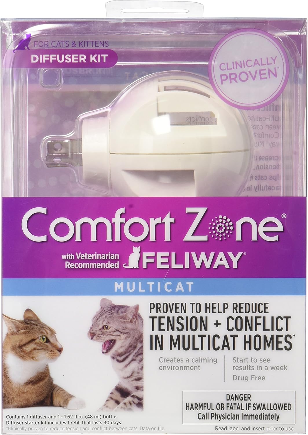 comfort zone multicat diffuser kit for cat calming