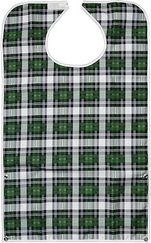 Miniatura 8 de Celley Paquete de 3 baberos para adultos con recogedor de migas, protectores de ropa impermeables y reutilizables para hombres y mujeres mayores