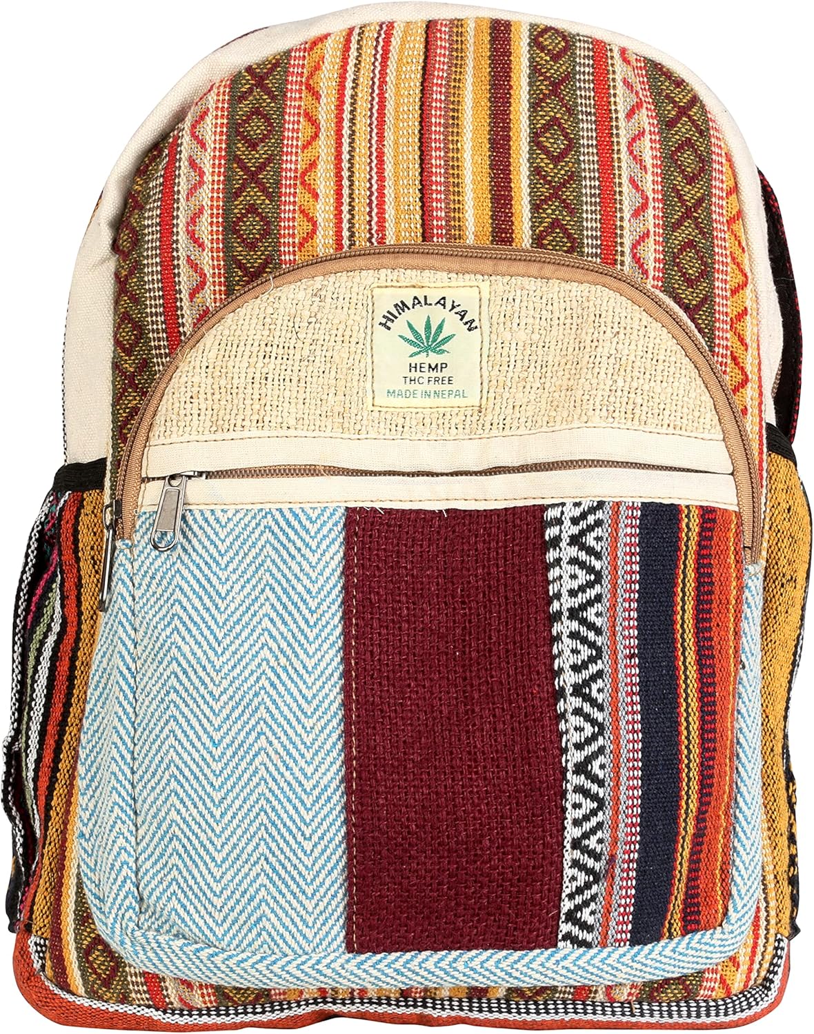 Small 13" cotton and hemp backpack, nepali backpack