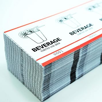 Drink Ticket - Fast & Affordable Beverage Tickets by MyZone Printing Red, 5000