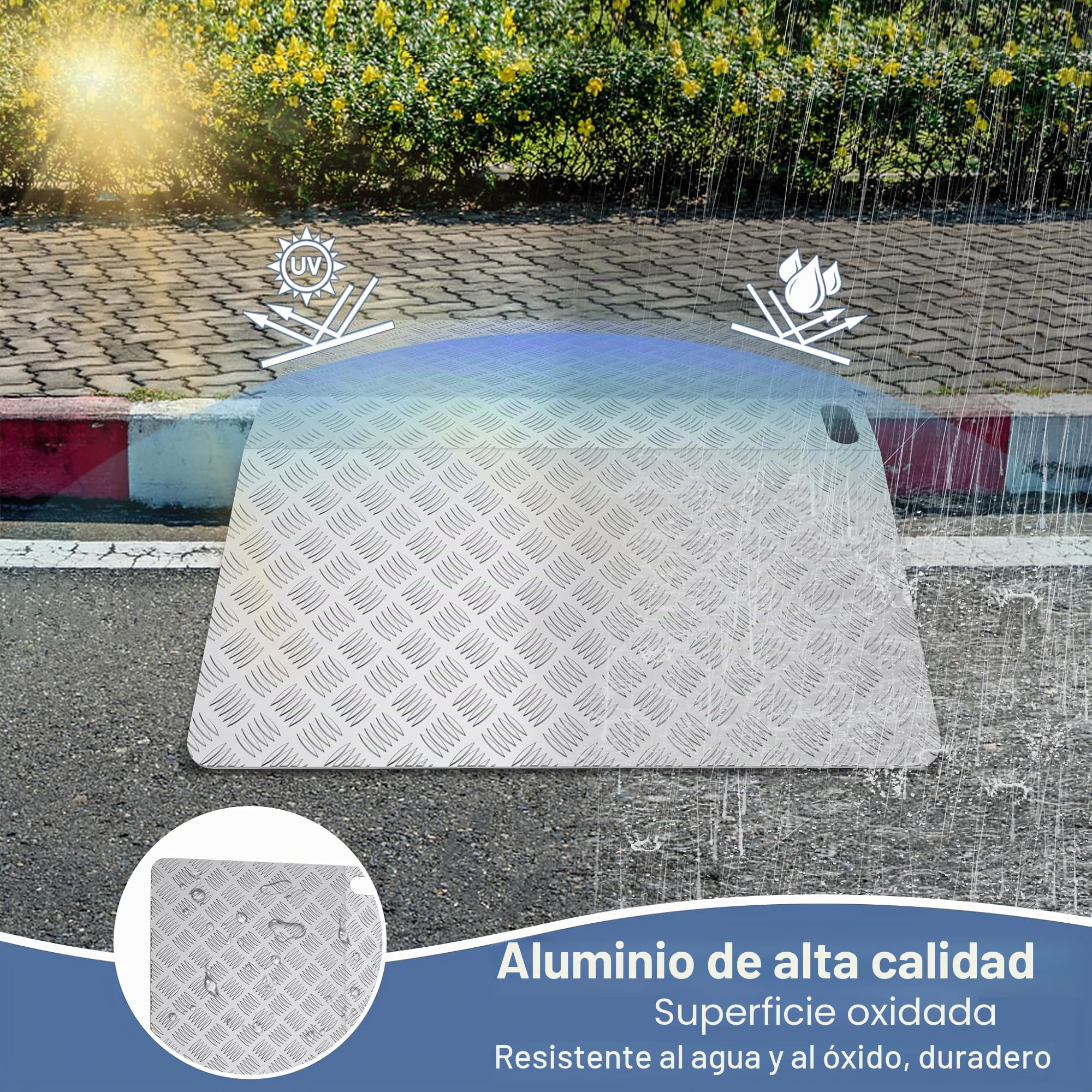 YRHome Rampa de umbral de 100 cm para silla de ruedas, altura de 10 cm, ancho de 70 cm, para silla de ruedas, antideslizante, portátil, con asas para interior y exterior