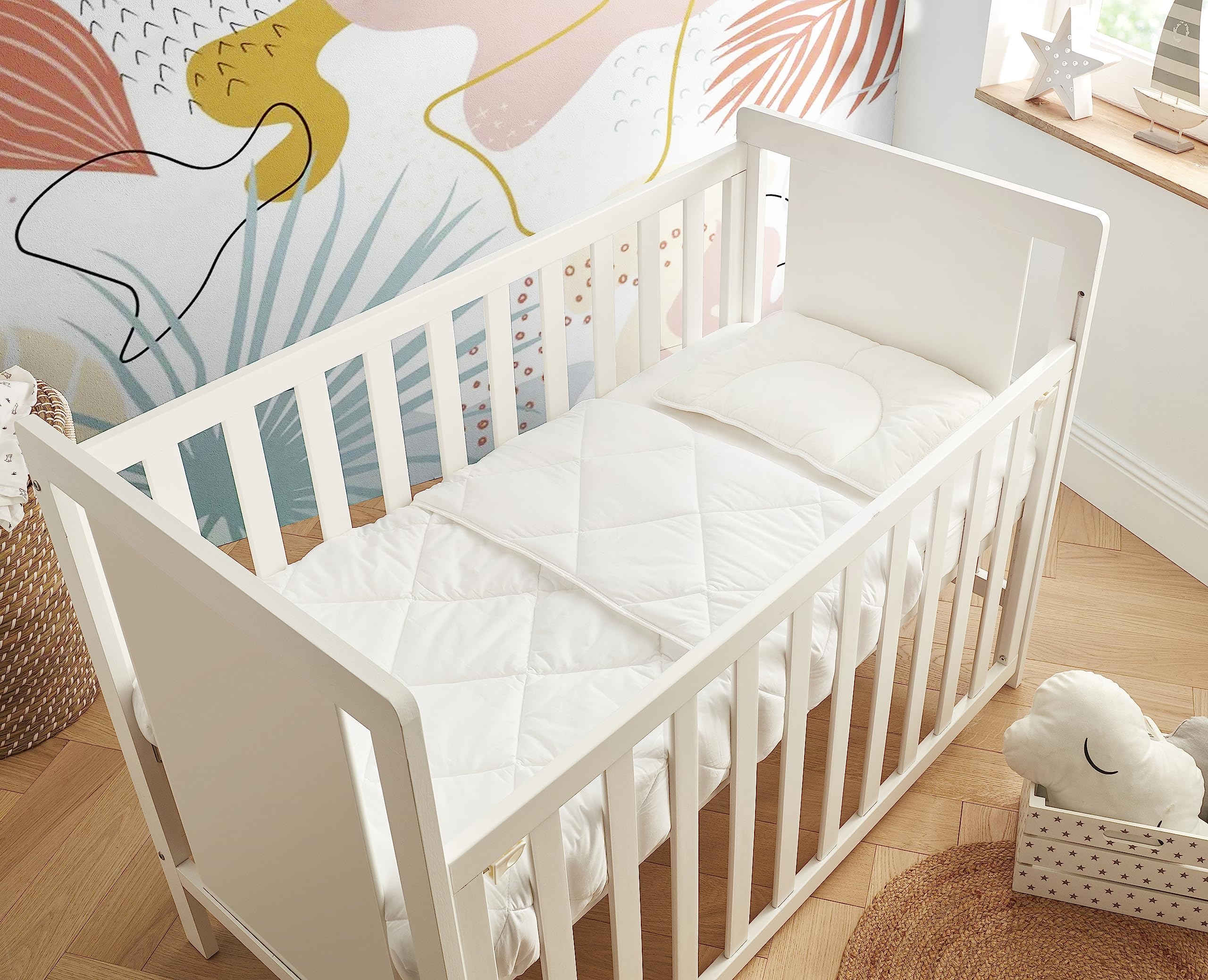 MON P'TIT DODO - Piumino leggero con punta di cavolo 100 x 140 cm, colore: bianco