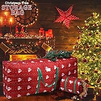 Vista 6 de YikuStyle Bolsa de almacenamiento para árbol de Navidad para árbol desmontado de hasta 9 pies bolsas grandes para árbol artificial de Navidad