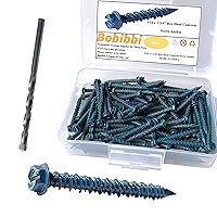 Vista 23 de Anclaje de tornillo de hormigón de 1/4 x 2-3/4" con cabeza hexagonal, para anclaje a mampostería, bloque o ladrillo (100 piezas)