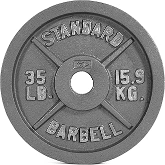 CAP Barbell Olympic 2-Inch Weight Plates, Gray, Single, 35 Pound