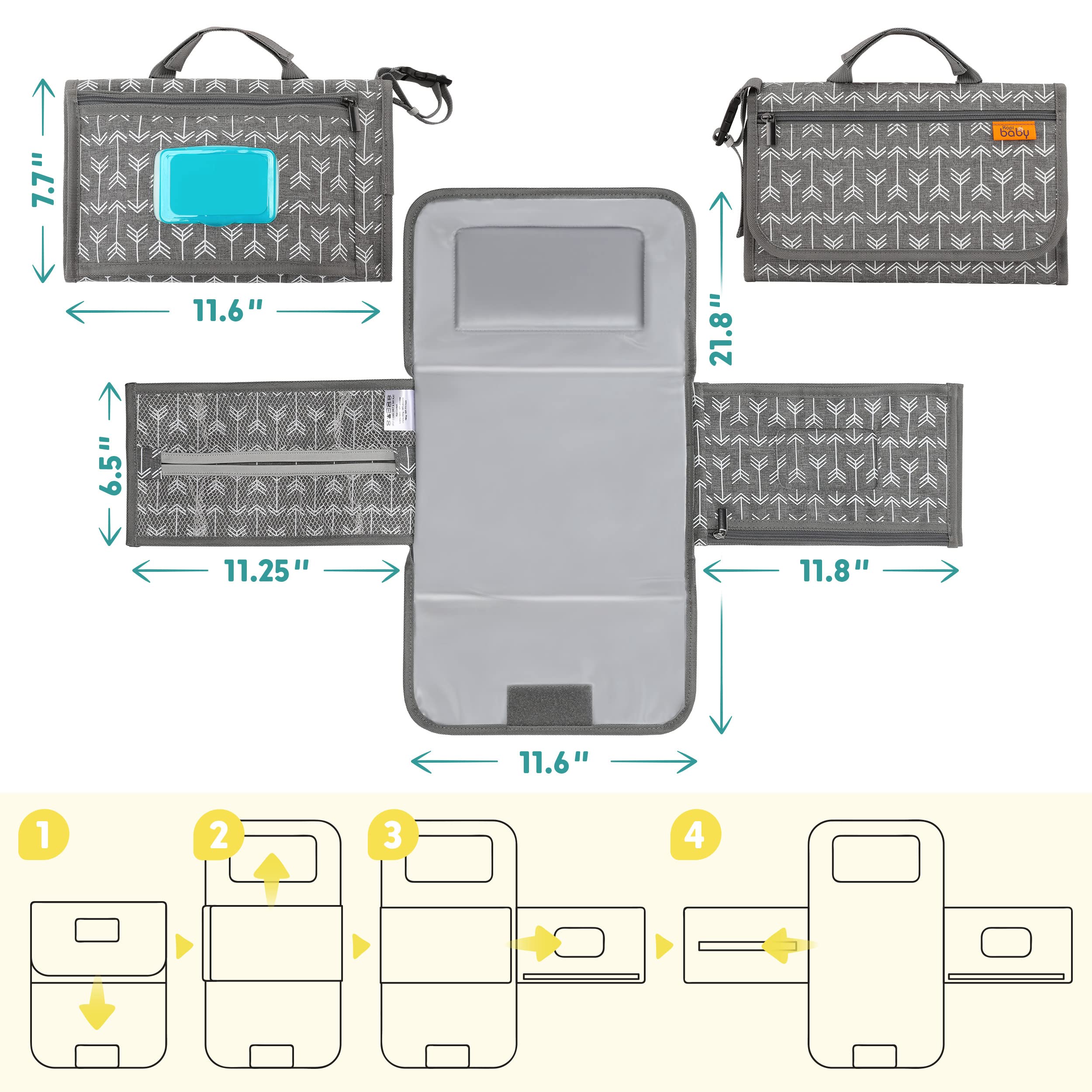 Kopi Baby Cambiador de pañales portátil – Cambiador de bebé y bolsa de viaje cambiador de pañales, cambiador de bebé de diseño inteligente, cambiador portátil para bebé, cambiador de bebé, regalo para